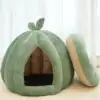 Halloween Thickened Pet Bed Enclosed Cat Nest Warm Cat Bed Pumpkin Shape Pet Sleeping House For Cats Washable Cat Sleeping Bed 5