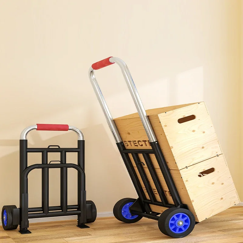 Folding Handling Trolley Retractable Shopping Luggage Cart Portable Home Pull Cargo Trolley Magic Household Trailer