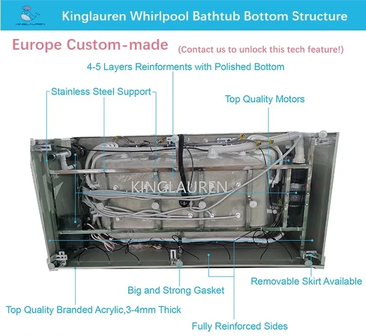 Modern Design Acrylic Rectangle Hydro Massage Bubble Bathtub Bathroom Application