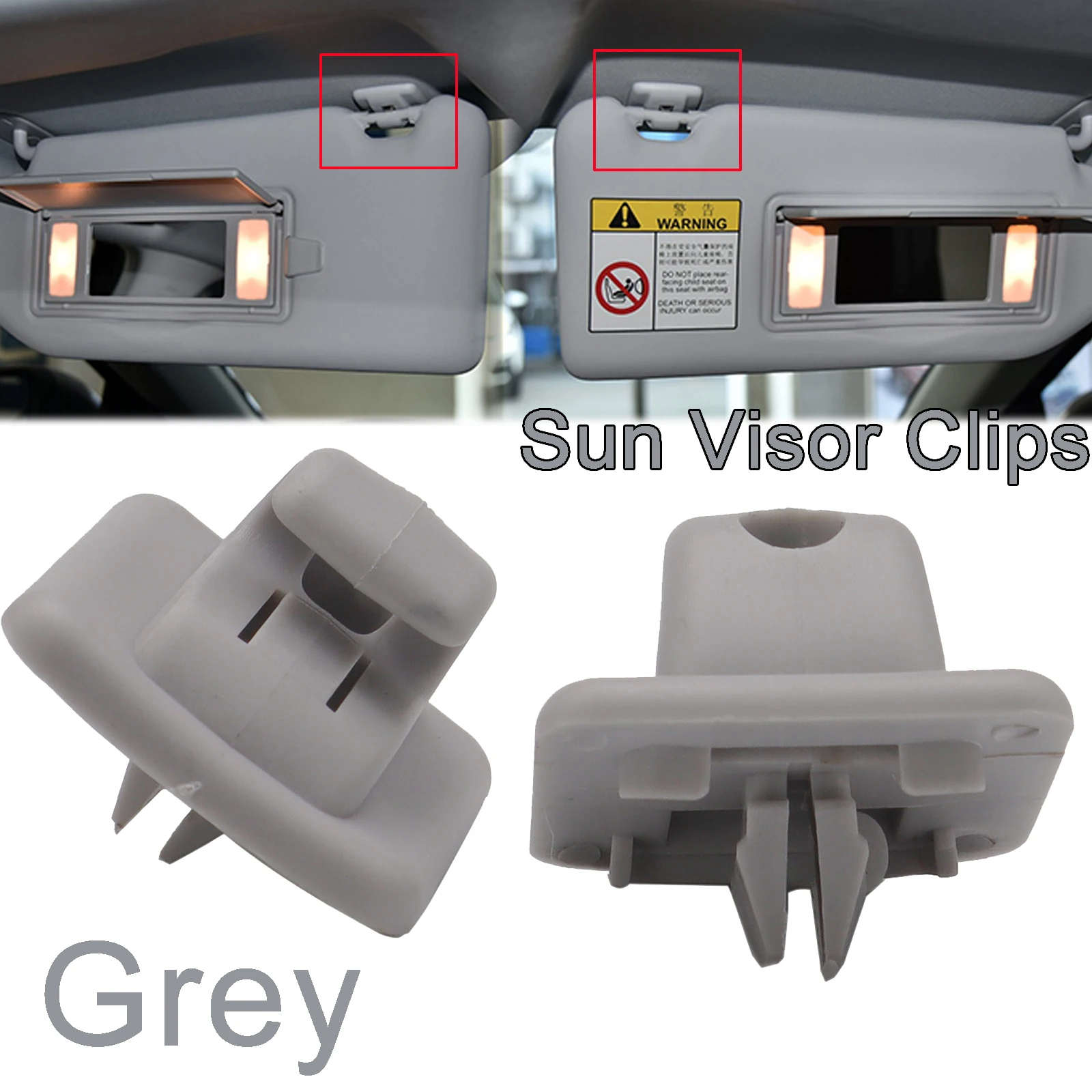 2x Interior Sun Visor Clips Fastener Clip Support Hook Holder Hanger