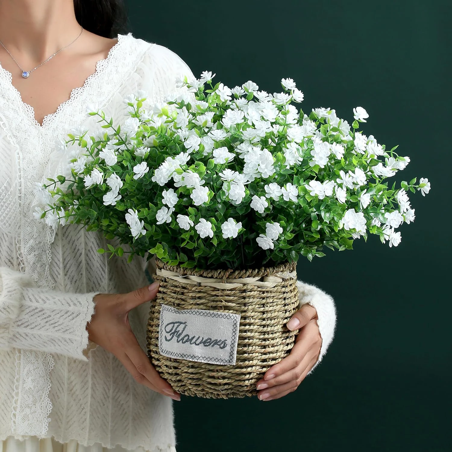 Künstliche Kunststoffblumen, gefälschte Eukalyptuspflanze, Hochzeitsbogen, Kranz, Zuhause, dekorativer Blumentopf, Festival, Sammelalbum, DIY-Dekoration – Detail 7