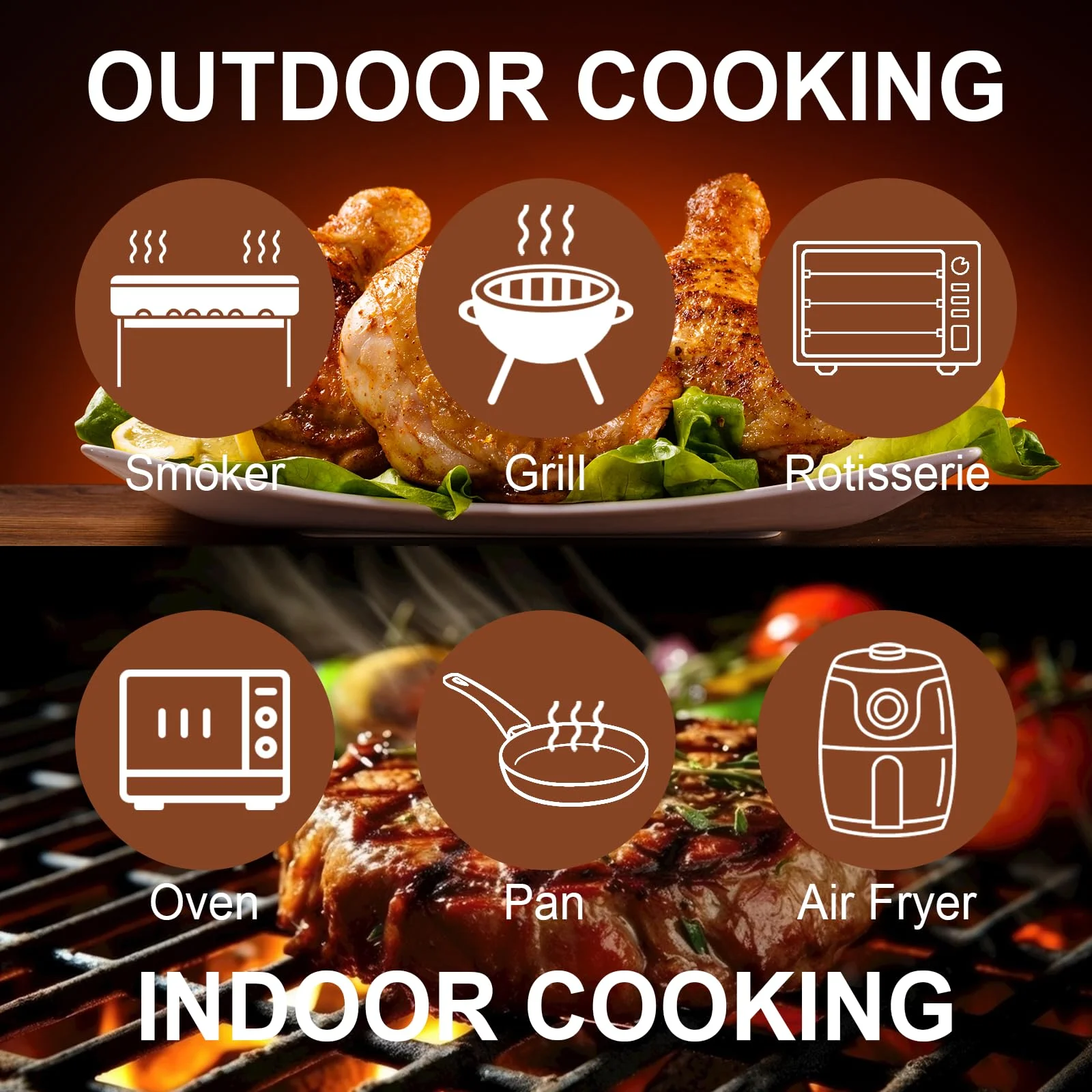 Outdoor, home food thermometer with 2 probe with repeater Barbecue thermometer Meat food thermometer Smart APP Wireless thermome 2