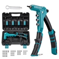 LIBRATON 45PCS Rivet Nut Tool Kit, One-Handed Rivet Nut Gun 40PCS Threaded Rivet Nuts 4PCS Metric Interchangeable Mandrels 1