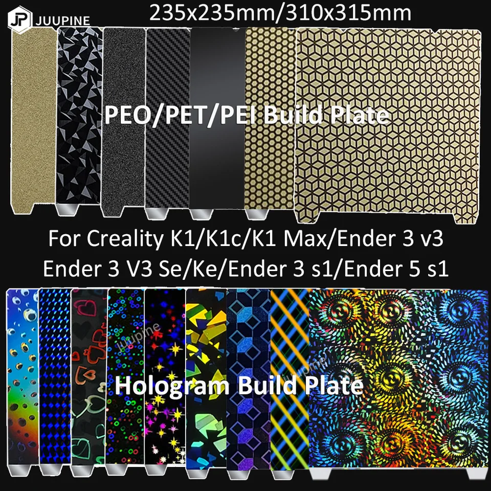 235x235mm Build Plate IdeaFormer-3D Rainbow Confetti & Galaxy Build Plate For Creality K1/K1C/Ender 3 Series - 235x235mm Flexible Spring Steel Sheet