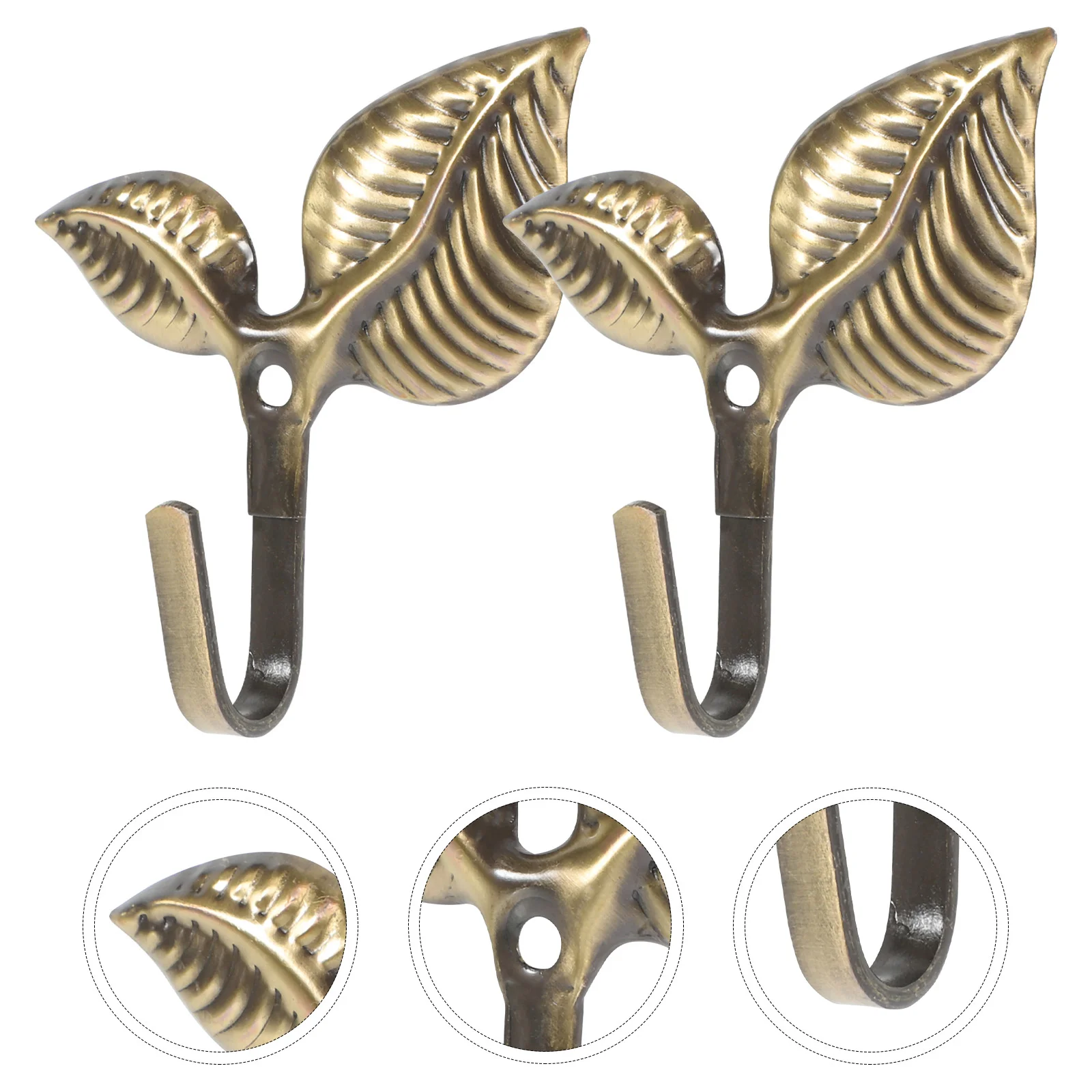 

4 Pcs Curtain Hangers Heavy Duty Cast Iron Hook Wall Mounted Coat Clothes Art Metal