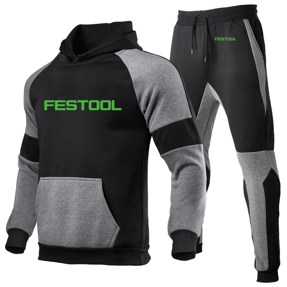 Festool fashion 2023 new men's spring and autumn long-sleeved pullover casual sweatshirt sweatpants suit