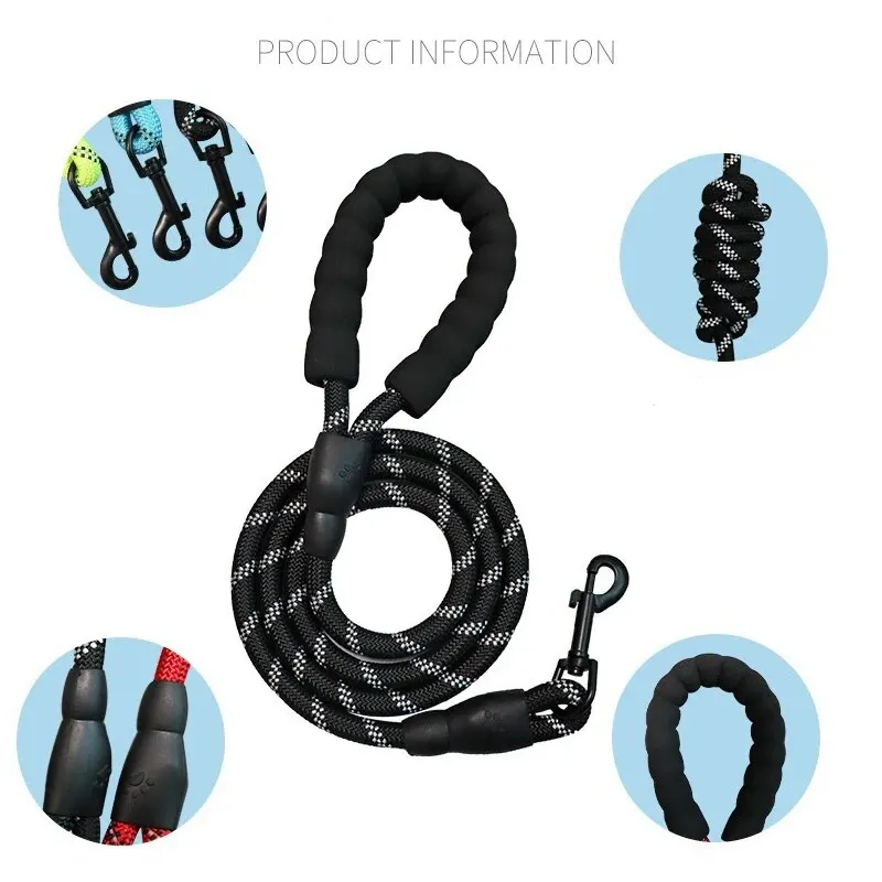 Pet Reflective Leash Nylon Round Leash Explosionproof Punch Dog Walking Round Without Strangulation dog leash,pet accessories