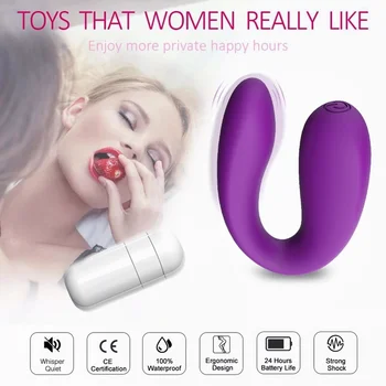 Remote g-spot clitoris vibrator adult Couples Waterproof double U Type vibrators dildo sex toys for womens stimulator Balls 2