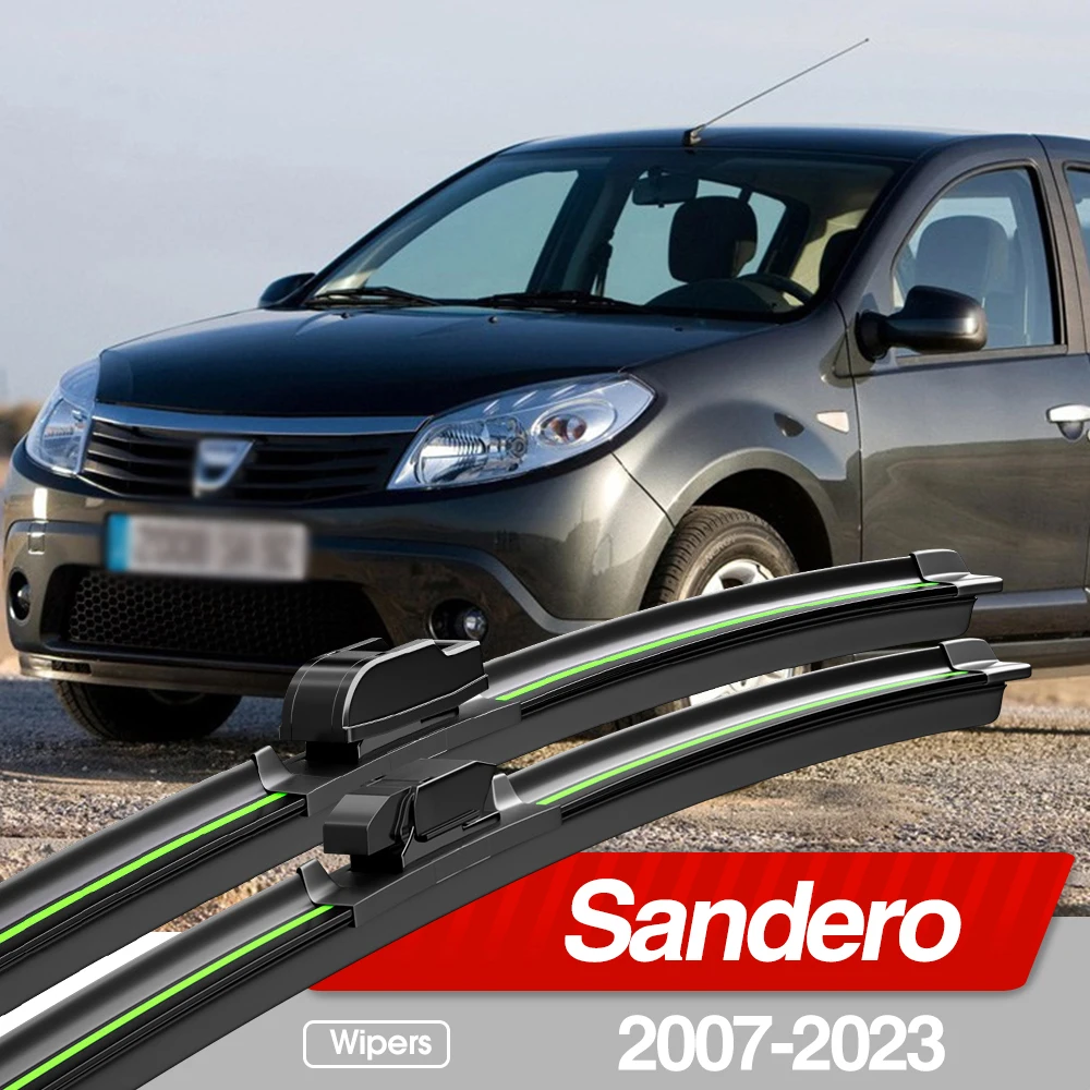 Balais D'essuie-glace Plats Avant 500mm - Pour Dacia Duster, Logan, Sandero & Autres Marques - Lot De 2