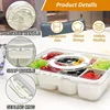 4/8 Grids Food Divided Serving Tray with Lids Portable Fruits Nuts Candy Spice Refrigerator Storage Box Snack Food Container 3