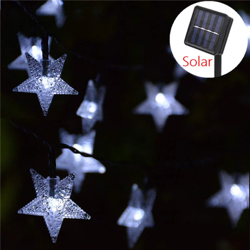 Solar-Powered Waterproof LED Fairy String Lights