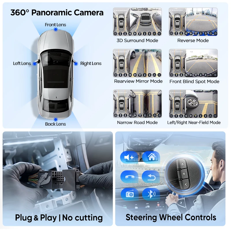 Radio de coche Junsun con CarPlay inalámbrico y Android Auto para Mercedes-Benz Clase E (W211) 2002-2009, con ventilador de refrigeración integrado, navegación GPS Android, reproductor multimedia, WiFi, DSP, RDS, BT, SWC, pantalla táctil IPS, unidad principal de autorradio estéreo. 5