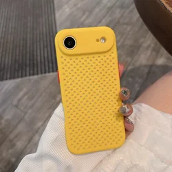 Breathable Cooling Soft Silicone Heat Dissipation Phone Cover for iPhone 15 (Yellow)