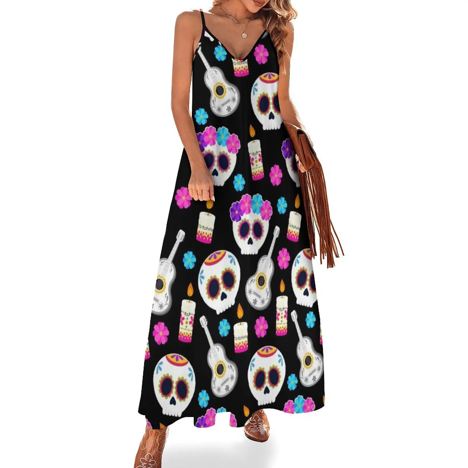 

Dia de Muertos, Day of the Dead Sleeveless Dress prom dresses 2024 birthday dresses for women cocktail dresses Female dress