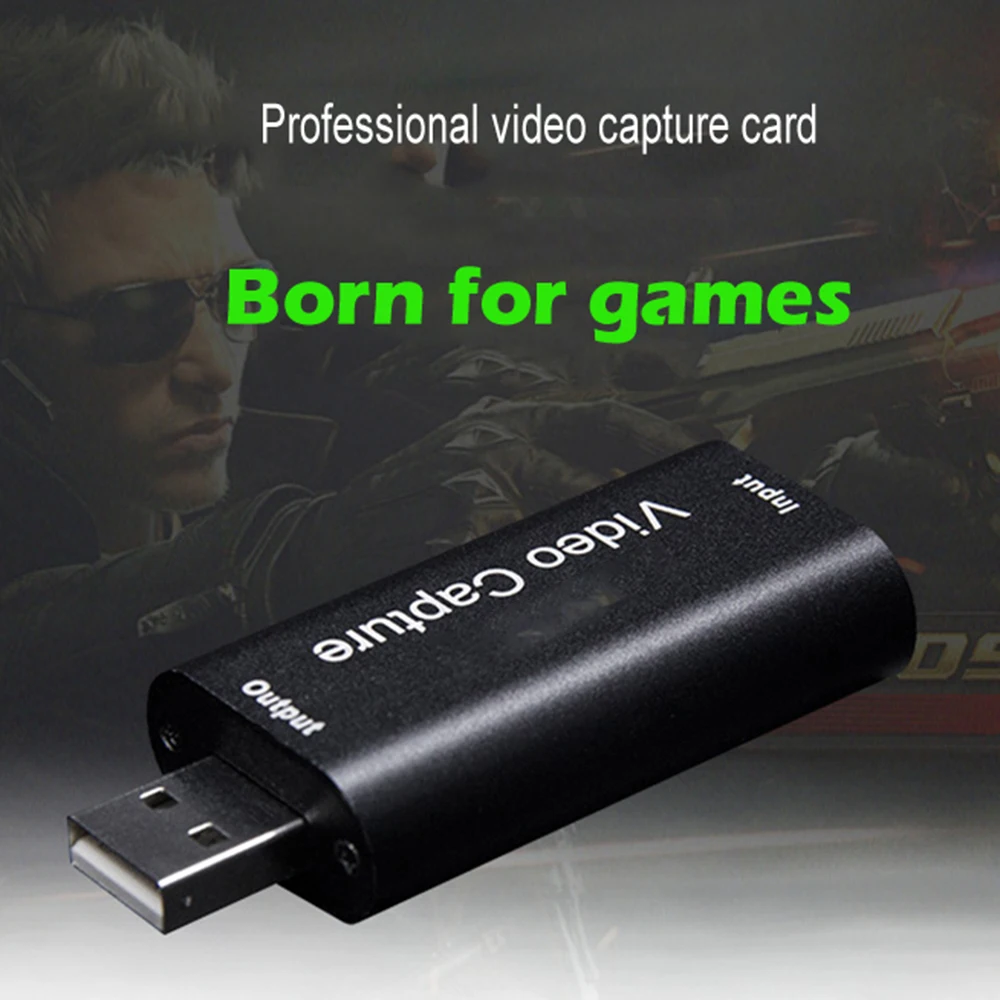 HDMI-compatible to USB 2.0 Video Capture Card 4K to 1080p 30fps Video Record DSLR Camcorder for PS4 Game DVD Camcorder