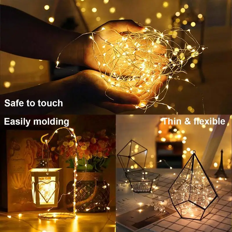 LED string lights 1M/5M/10M/100 LED Starry String Fairy Light USB Lights Fairy Micro LED Transparent Wire for Party Christmas Wedding 6 Colors led fairy lights string lights decorative lights