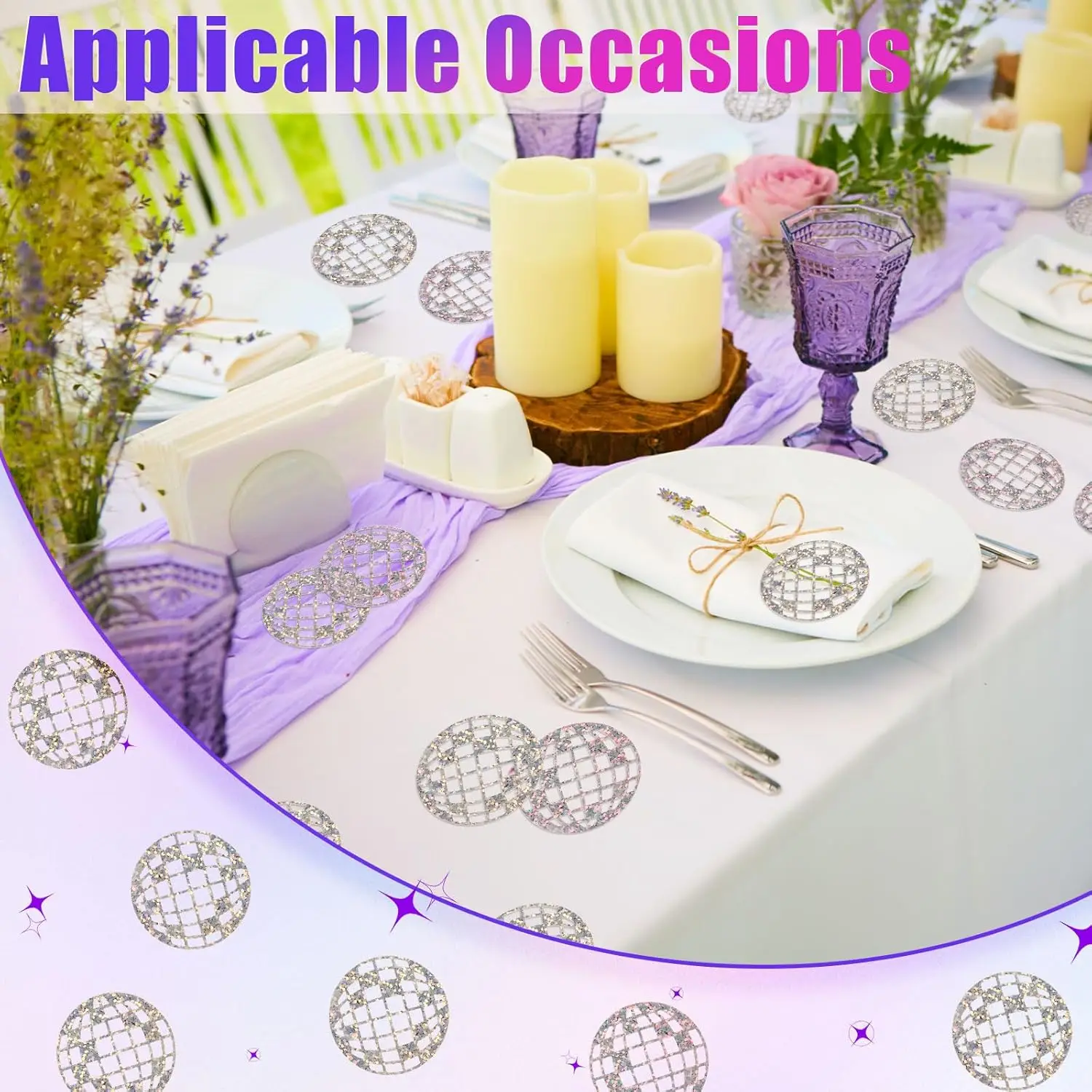 Party Decorations Paper Confetti 100pcs Glitter Disco Ball Table Confetti for Bachelorette Party Table Decorations for 70s 80s Hippie Birthday Party Supplies
