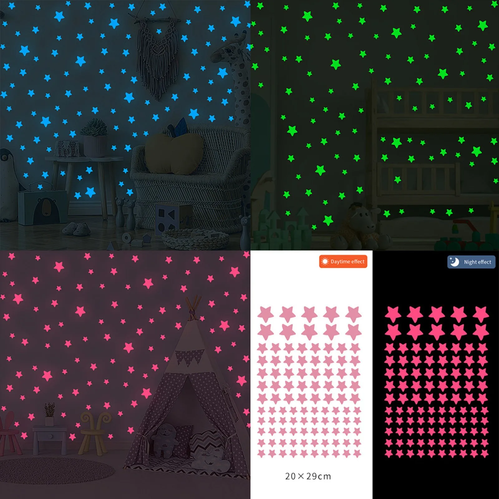 Luminous Stars Glow In The Dark Wall Stickers For Kids Bedroom Baby Rooms Ceiling Home Decor Fluorescent Glow #H luminous wall stickers fluorescent stickers 50/100pcs