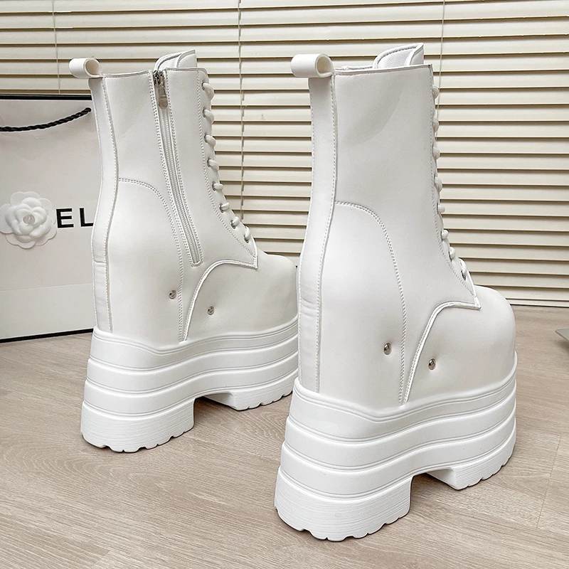 20 CM Women Platform Boots Casual Outdoor Shoes Chunky
