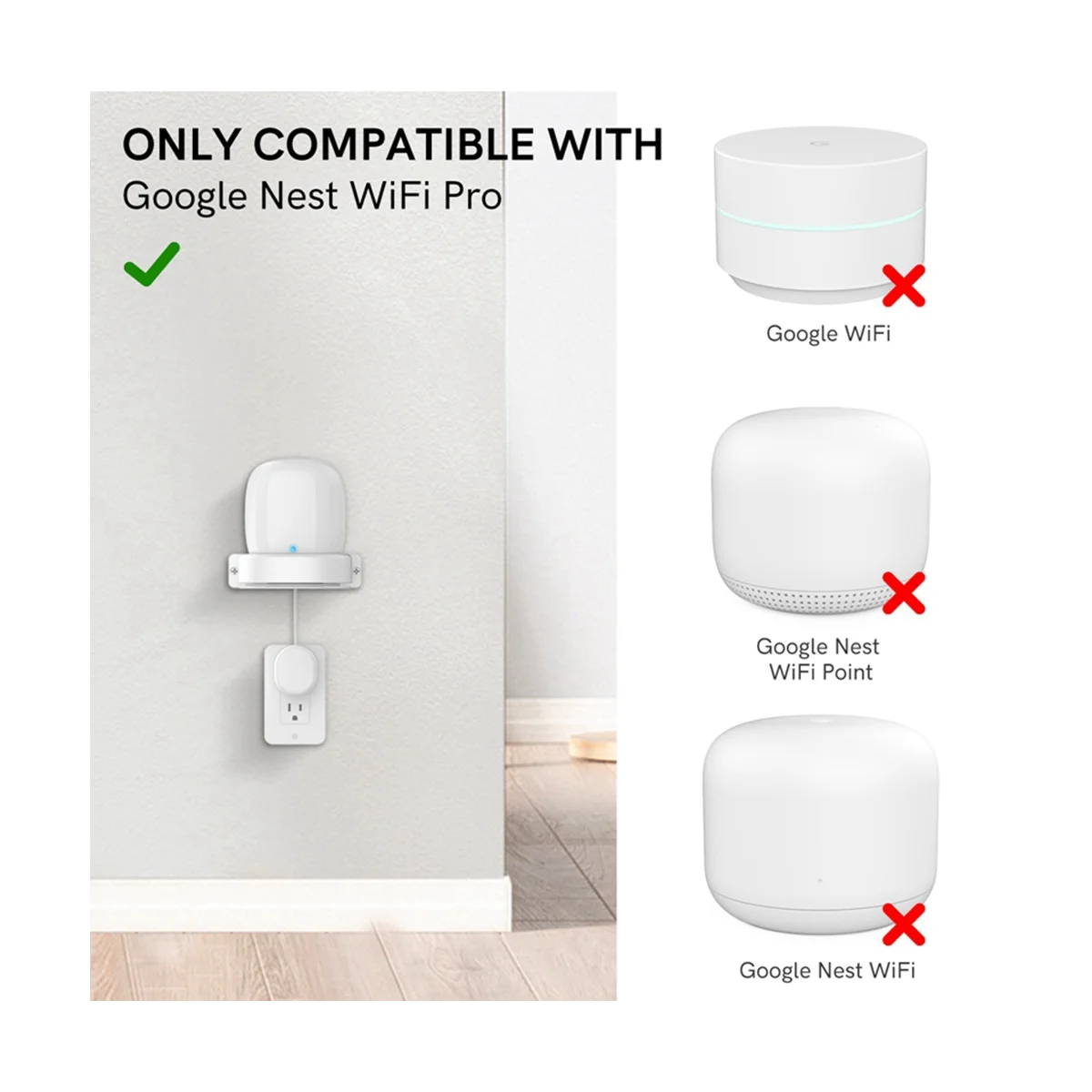 Per Google Nest Wifi Pro Staffa Di Montaggio A Parete Altoparlante Intelligente Base Staffa Di Stoccaggio A Parete, 2 Pezzi