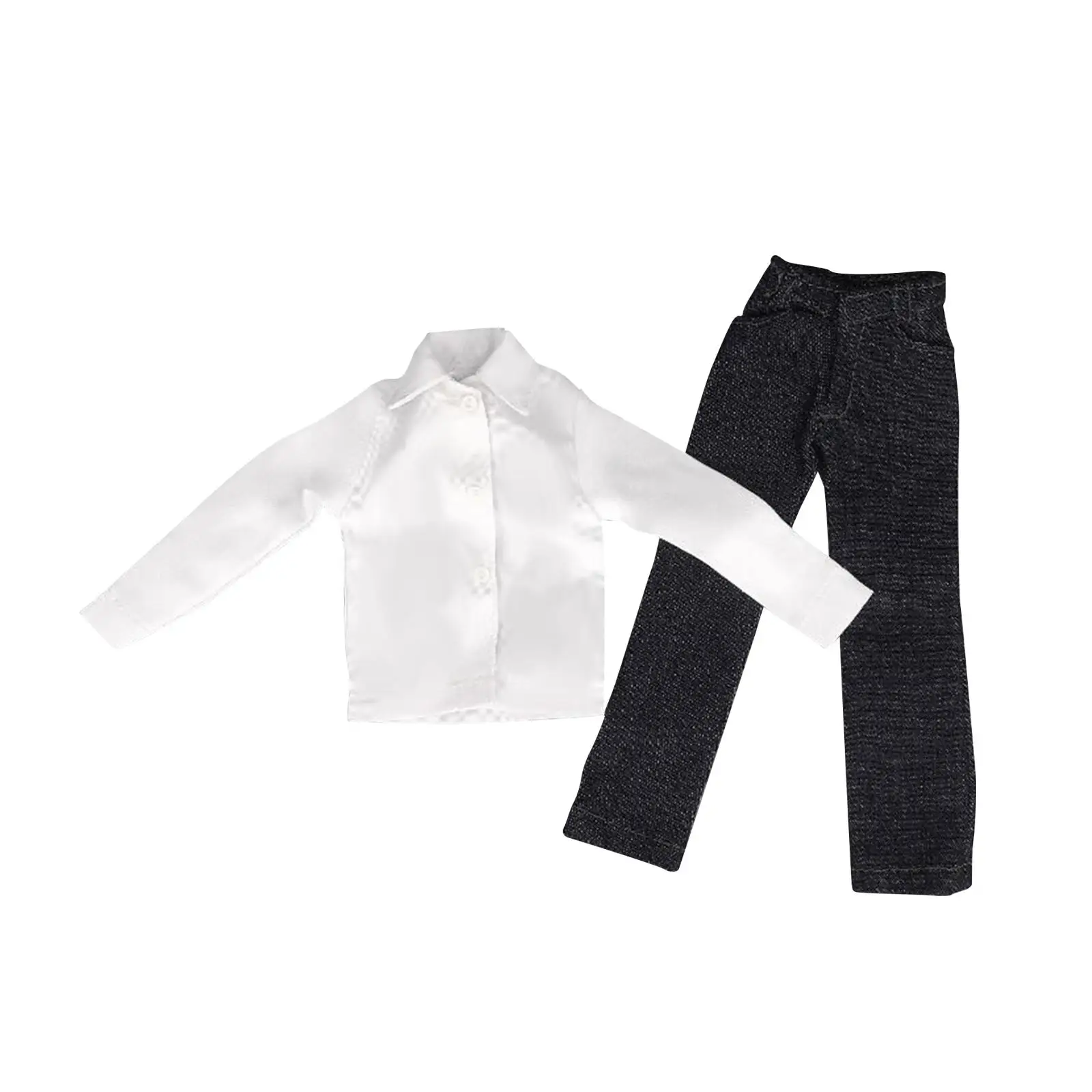 

1/6 Female Doll Clothes Set Collectible Action Figures Clothes Long Sleeve Shirt Costume Full Suit for 12'' inch Doll Figures