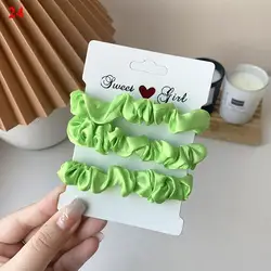 Elegant Silk Satin Scrunchies Set - Solid Color Hair Accessories (24)
