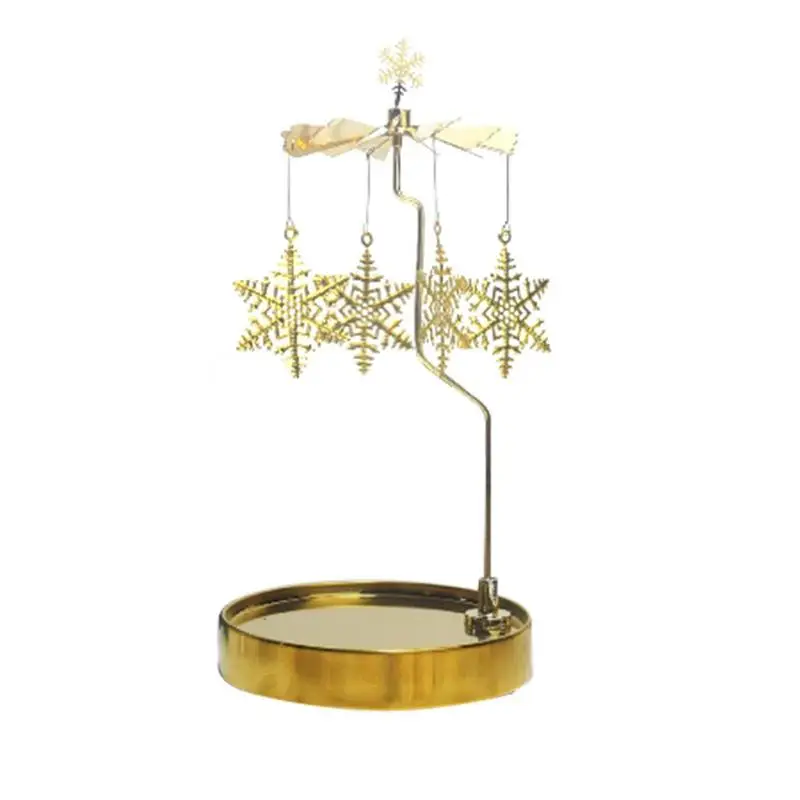 

Spinning Candle Holder Candle Carousel For Dinner Wedding Bar Party Gold Candlesticks Rotating Tray Christmas Romantic Rotation