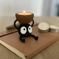 Cute Candlestick Holders Tea Light Candle Holder Briquette 3D Printed Candlestick Stand Candle Holder Small Candle Holder 4