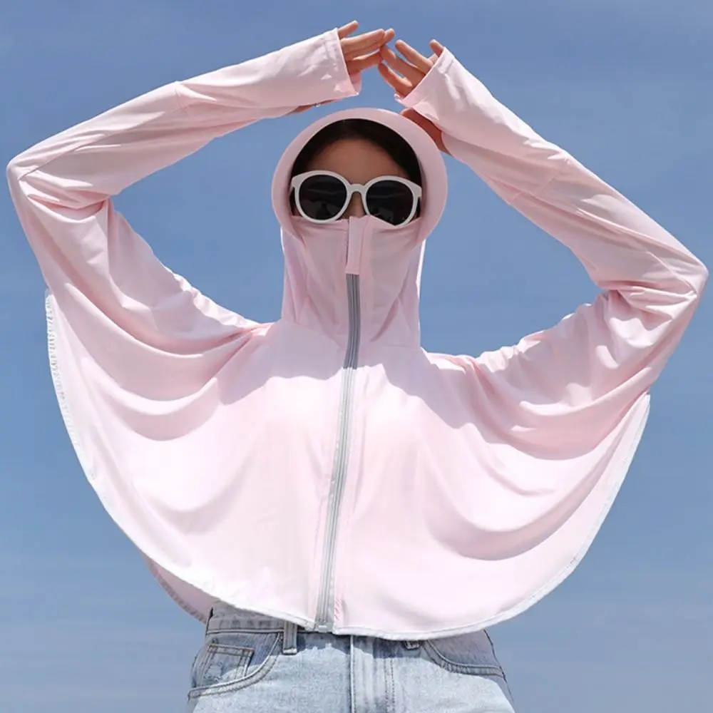 Summer Female Sun Protection Clothing UV Protection Long Sleeve Ladies Cloak Breathable Outdoor Sports Sunscreen Hoodie