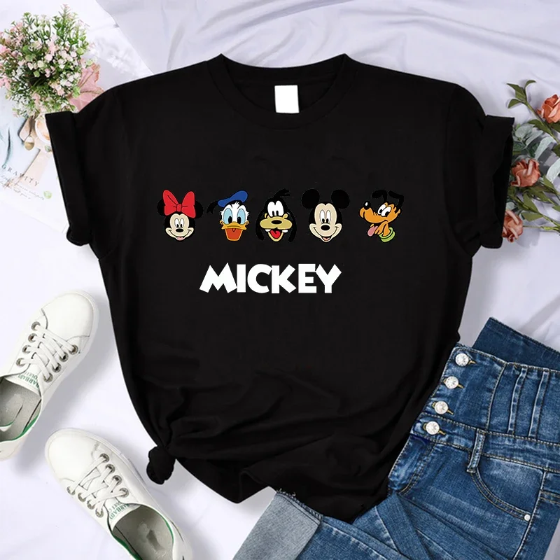 thumbnail image 1 of Camiseta de algodón de verano para niños, bonita camiseta con estampado de Mickey Y2k, gorro de Minnie Mouse, ropa de moda para niño y niña, camisetas Kawaii Disney para bebé, 1 of 5