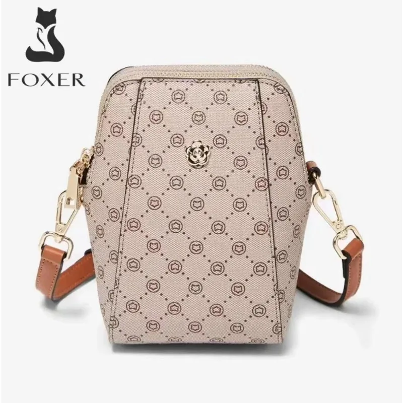 

FOXER mobile phone bag 2023 new gold fox fashion light luxury mini bag small niche all oblique cross bag letter bag underarm bag