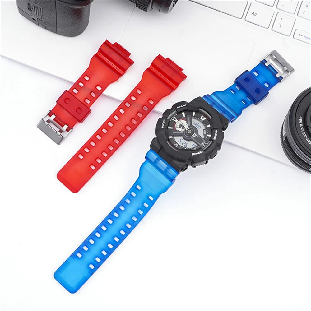 Cinturino In Resina PU Multicolore Per Casio G-SHOCK GA-110, GA-100, GD120, GA400, GA-700 - Fibbia Acciaio - 2