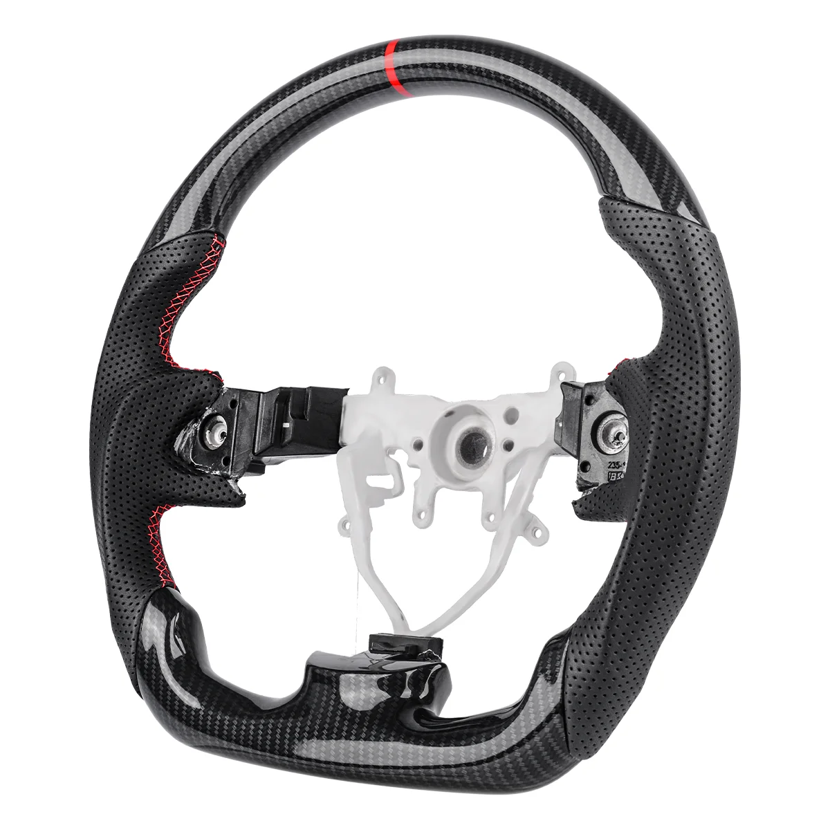스바루 WRX 2008 2009 2010 2011 2012 2013 2014 탄소 섬유 룩 스티어링 휠 Nappa Preforated Leather Racing Wheel