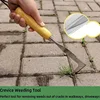 Stainless Steel Crevice Weeding Tool L-Shaped Multi-Purpose Garden Hand Tool Metal Handle Yard Patio Driveway Weed Removal 1