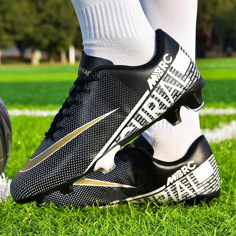 Football Shoes Classical Men Soccer Shoes Professional Field Football Boots FG/TF Grass Training Soccer Sneakers Anti-Slip Ankle Cleats Shoes