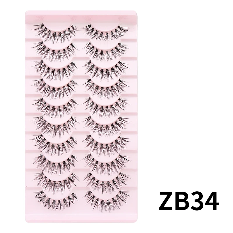 Dramatic Cat Eye Winged False Eyelashes - 10 Pairs with Clear Band