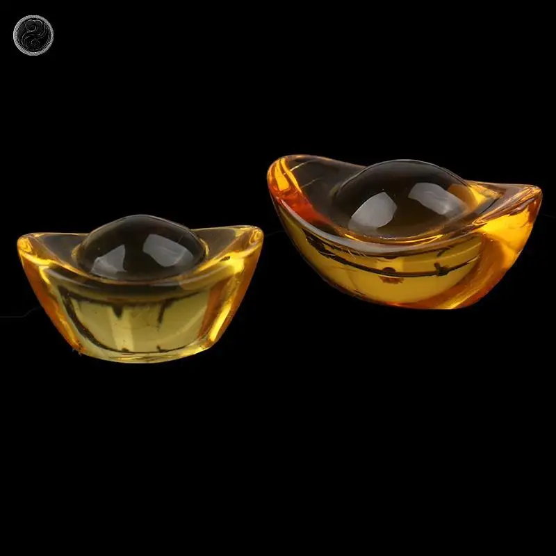 Citrine Yuanbao Feng Shui Decoration Yuan Bao Ingot Lucky Home Blessing Decoration Ornament Holiday Gifts Home 5Pcs ornament crafts miniature figurines resin ornaments miniature ornament resin crafts crystal stone ornament