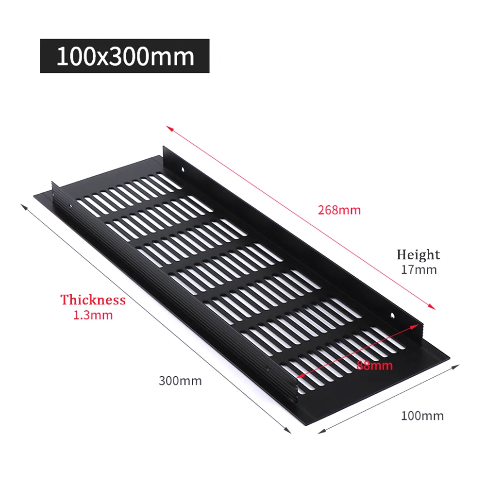 Ventilation Grille Air Vent Grille 150-400mm 1pc Black Duct Mutil-Size Rectangular Ventilation Cover