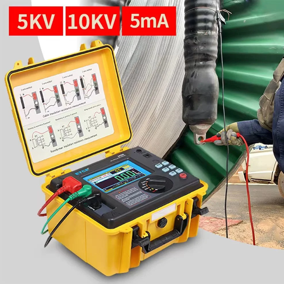 ETCR3500 ETCR3500B High Voltage Insulation Resistance Tester 5KV 10KV 5T&Omega; Digital Earth Resistance Multimeter RAMP FR DAR STEP