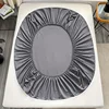 1pc Brushed Fitted Sheet Soft Comfortable Solid Color Light Grey Bedding Fitted Sheet for Bedroom Guest Room Student Dorm Hotel 4