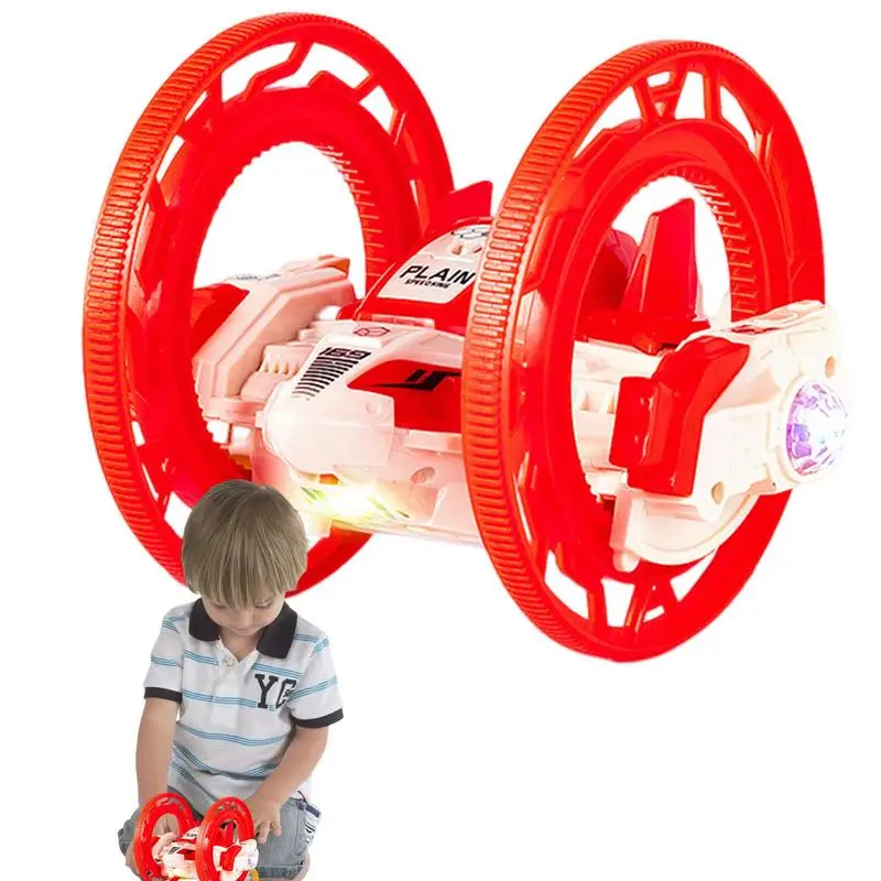 Rotating Stunt Toys 360-Degree Rotating Car Toy With Light Sound Double Sided Bright Light And Sound Stunt Toy Car For Boys double sided hanging storage bag with transparent pockets for hairpins bracelets id card necklaces with rotating hanger bag