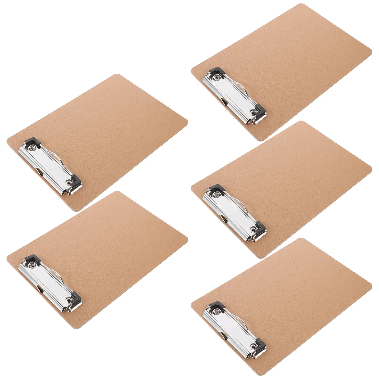 5Pcs 사무실 쓰기 클립보드 두꺼운 나무 철 파일 폴더 클립보드 휴대용 문서 보관 쓰기 보드 회의 사용