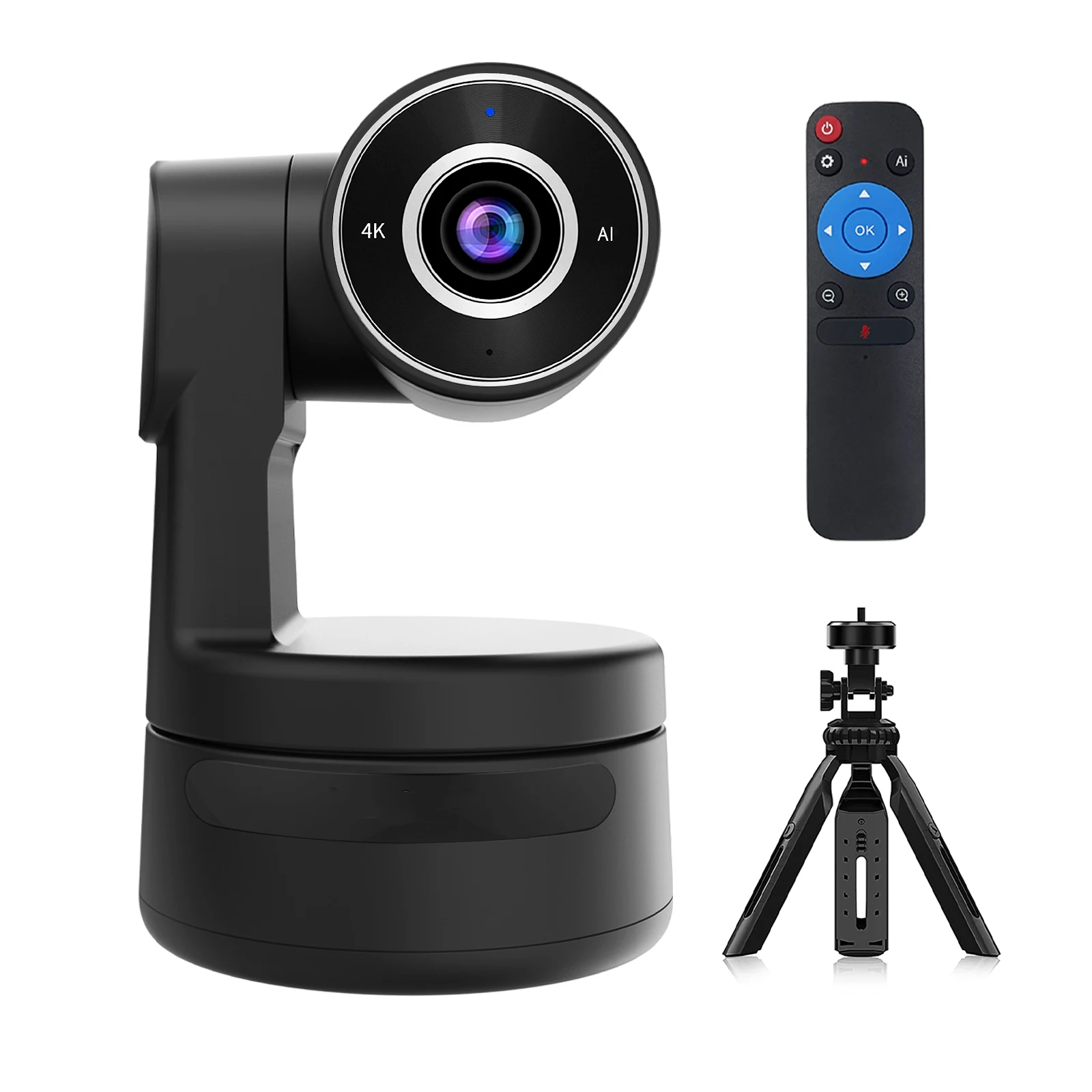 Webcam PTZ 4K con funzione AI con fotocamera con microfoni Zoom digitale 3X Messa a fuoco automatica sul tracciamento per videocamera per riunioni online nel streaming live su Youtube - immagine 6