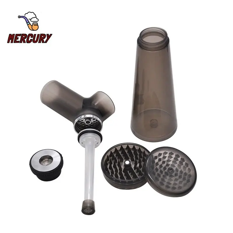 MERCURY 2 In1 Creative Acrylic Smoking Pipe Hookah Filter Pipes with Tobacco Grinder Tobacco Crusher for Smoking Accessories