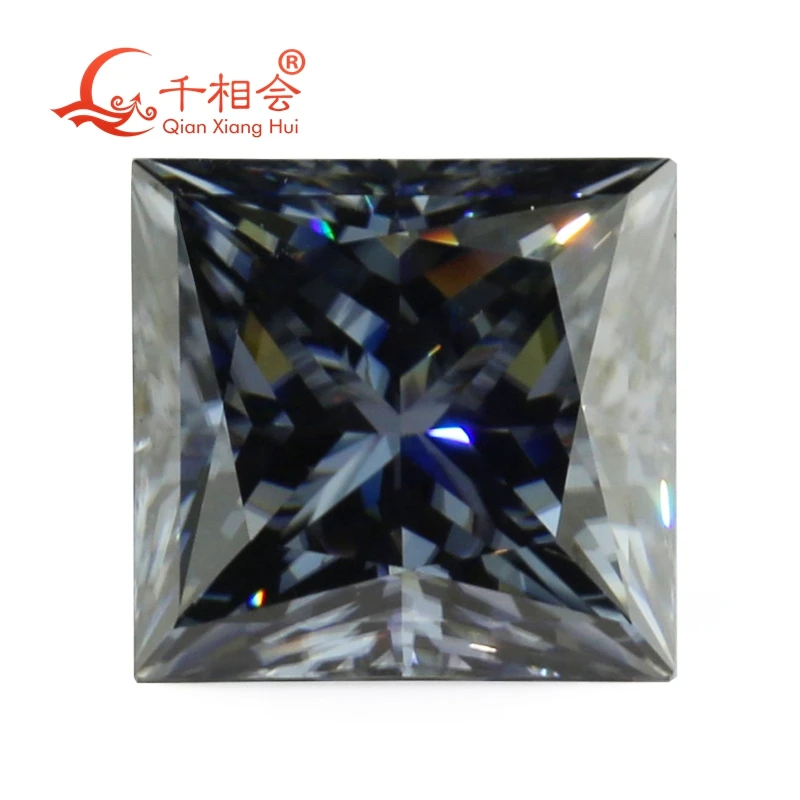 

Square shape 0.5ct -5ct wholesale gray grey color moissanite diamond cut loose gemstone for jewelry making