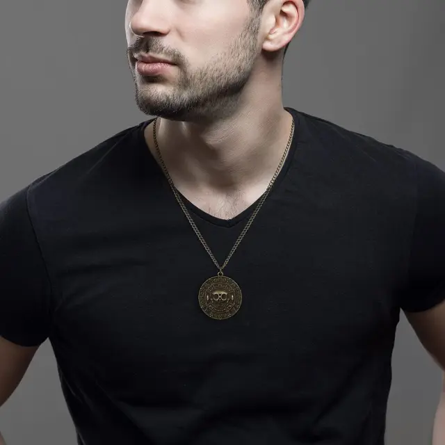 Collana Pirati Dei Caraibi Con Ciondolo Teschio - Oro Antico, Unisex, Regalo Punk E Hip Hop - Foto 10