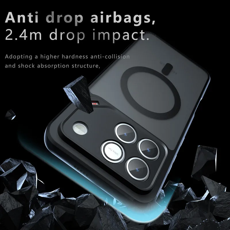Enhanced Magnetic Case with Anti-Drop Airbags and Matte Skin-Feel Finish