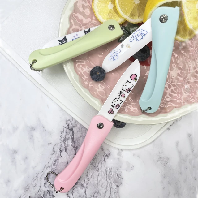Hello Kitty Sanrio Fruit Knife Kawaii Ceramic Knife Folding Knife