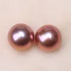 BaroqueOnly Natural Edison Pearl Scatter Bead Pair AAAA grade 10-11mm Pure Round Purple Gold For DIY Pendant Earring Studs BZZQ 2