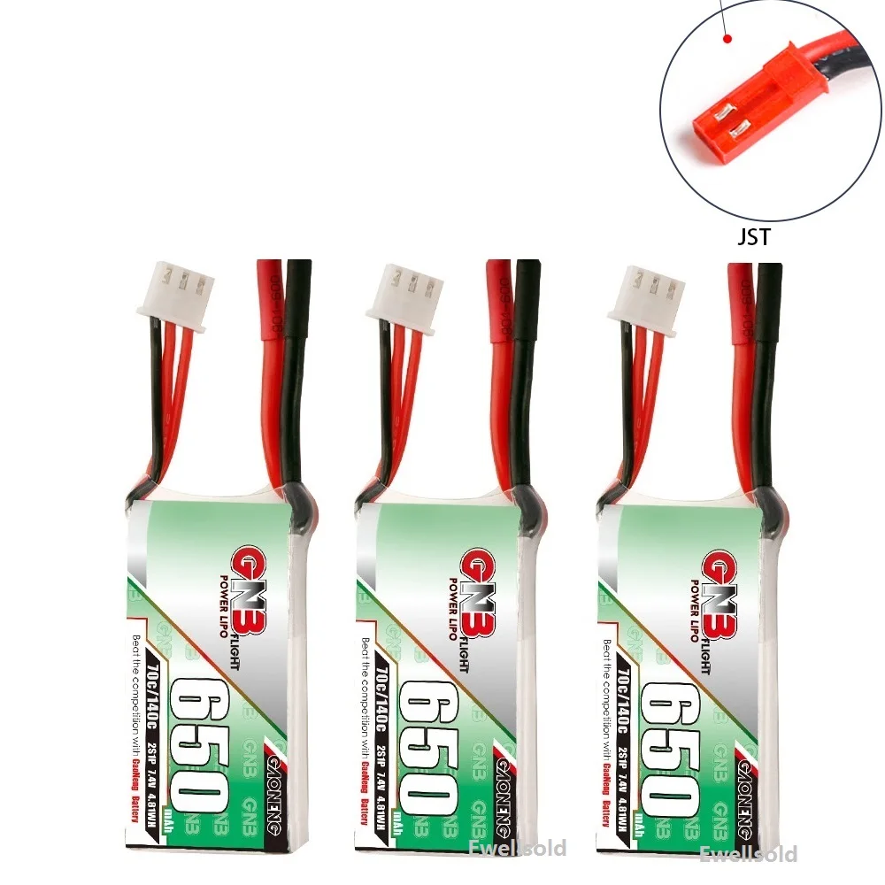 Gaoneng Gnb 2S 7.4V 650Mah 70C/140C Lipo Batteria Jst/Xt30 Spina Per Micro R/C Aircraft Quadcopter Fpv Rc Racing Drone 7.4V 650Mah